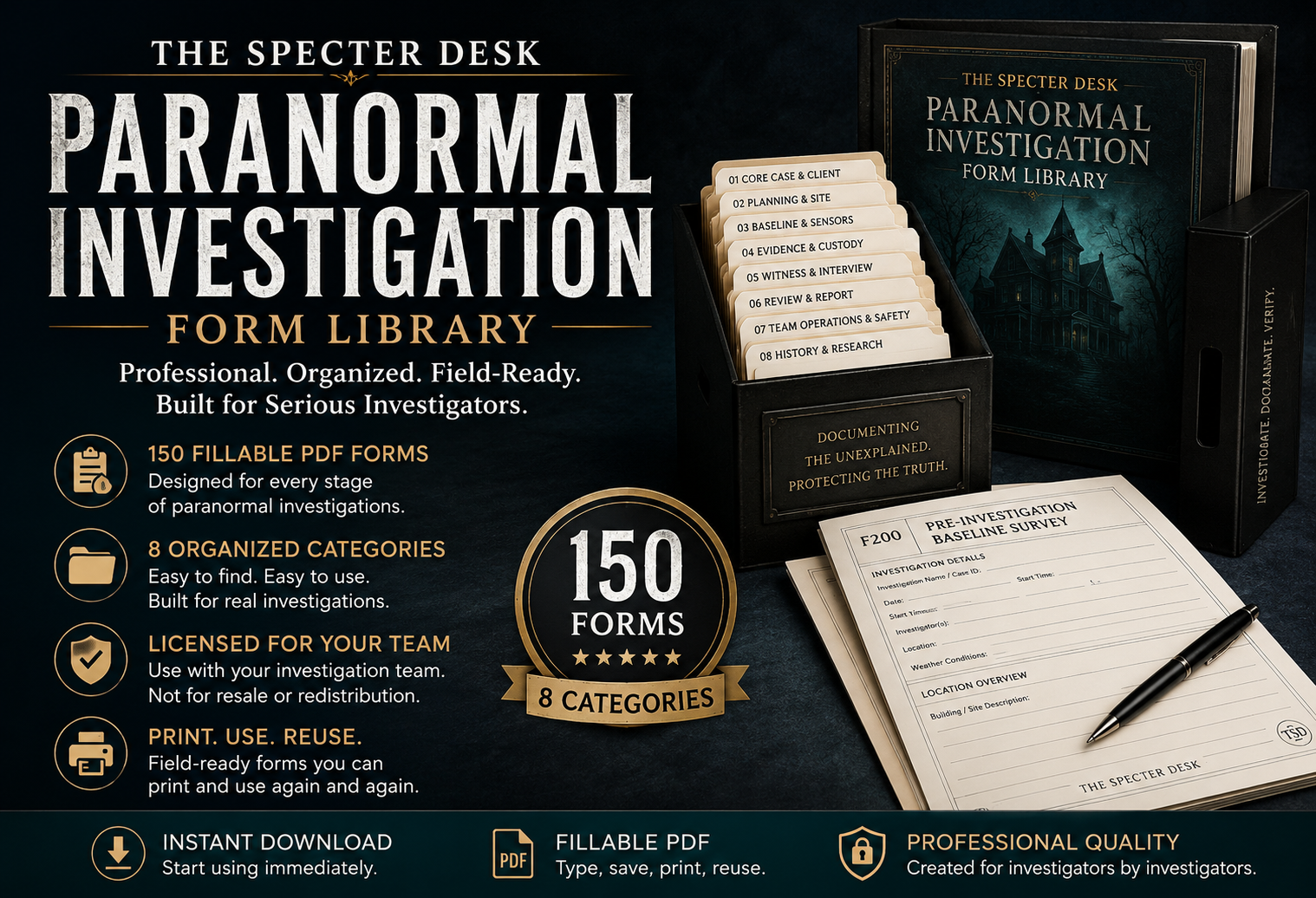 The Specter Desk Full Investigation Form Library product image
